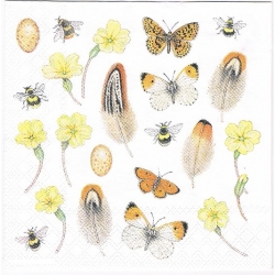 Serwetka  -1817-  piórka, żonkil, pszczoła, motyl